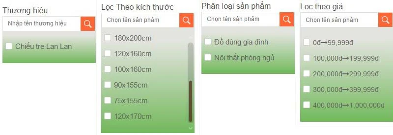 Lọc sản phẩm